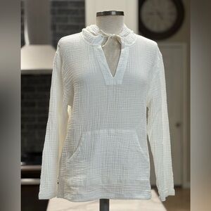 Natural Reflections White Textured Hoodie Same Day Shipping 100% Cotton